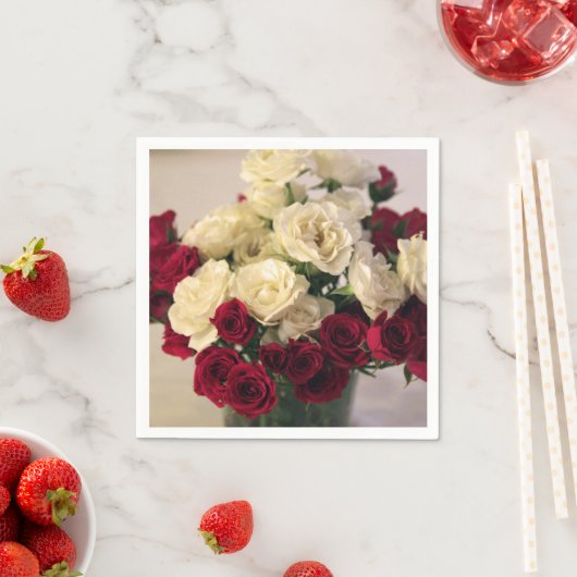 Rood en wit Roos Servetten (Insitu)