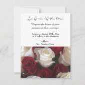 Rood en wit Roos Weddenschap Kaart (Voorkant)