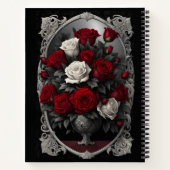 Rood en Wit Rose Boeket Gothic Notitieboek (Achterkant)