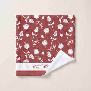 Rood en Wit Rozen Rosebuds Bloemenpatroon Bad Handdoek