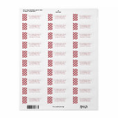 Rood en Wit Rut Retouradreslabel Etiket (Full Sheet)
