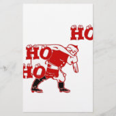 Rood en wit Santa Walking Ho Ho Art Print Briefpapier (Voorkant)