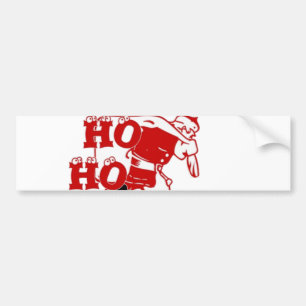 Rood en wit Santa Walking Ho Ho Art Print Bumpersticker