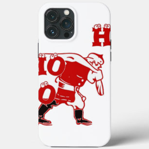 Rood en wit Santa Walking Ho Ho Art Print iPhone 13 Pro Max Hoesje