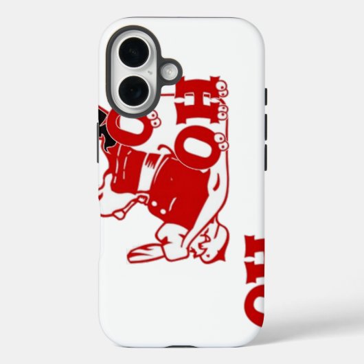 Rood en wit Santa Walking Ho Ho Art Print Case-Mate iPhone Case (Achterkant)