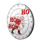 Rood en wit Santa Walking Ho Ho Art Print Dartbord (Voorkant Rechts)
