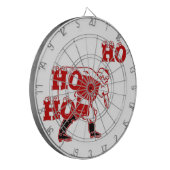 Rood en wit Santa Walking Ho Ho Art Print Dartbord (Voorkant Links)