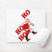 Rood en wit Santa Walking Ho Ho Art Print Muismat (Met muis)