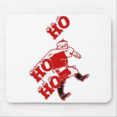 Rood en wit Santa Walking Ho Ho Art Print Muismat (Voorkant)