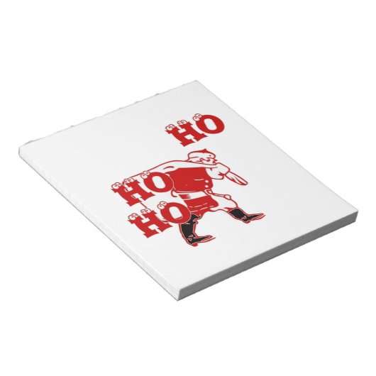 Rood en wit Santa Walking Ho Ho Art Print Notitieblok (Schuin)