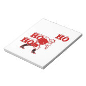 Rood en wit Santa Walking Ho Ho Art Print Notitieblok (Linkerzijde)