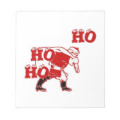 Rood en wit Santa Walking Ho Ho Art Print Notitieblok (Voorkant)