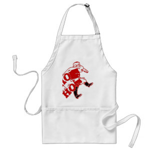 Rood en wit Santa Walking Ho Ho Art Print Standaard Schort