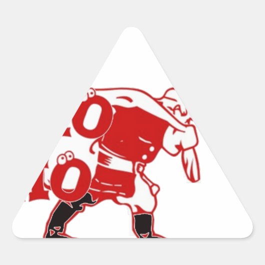 Rood en wit Santa Walking Ho Ho Art Print Sticker (Voorkant)