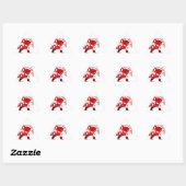 Rood en wit Santa Walking Ho Ho Art Print Sticker (Vel)