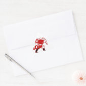 Rood en wit Santa Walking Ho Ho Art Print Sticker (Envelop)