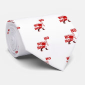 Rood en wit Santa Walking Ho Ho Art Print Stropdas (Opgerold)