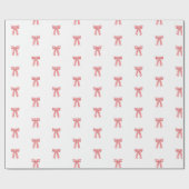 Rood en Wit Satijn Bogen Rood Candy Cane Stripe Bo Cadeaupapier (Vlak)