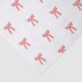 Rood en Wit Satijn Bogen Rood Candy Cane Stripe Bo Tissuepapier (Detail)