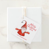 Rood en Wit Schattige Gnome Custom Merry Christmas Bedankjes Labels (In situ)