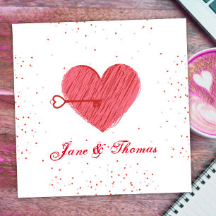 Rood en Wit Schattige Liefde Hart Valentijnsdag Ka