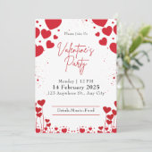 Rood en Wit Schattige Valentijnsdag Party Kaart (Staand voorkant)