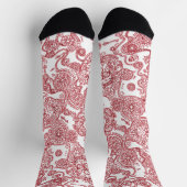 Rood En Wit Schedelpatroon Sokken (Top)