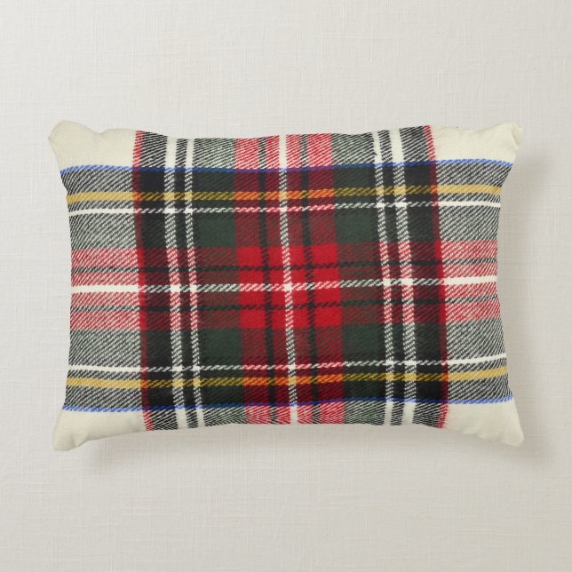 Rood en wit Schotse tartan plaid. Accent Kussen (Voorkant)