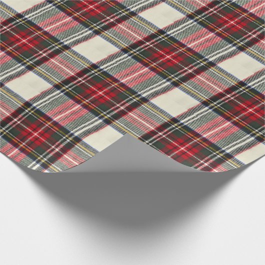 Rood en wit Schotse tartan plaid. Cadeaupapier (Hoek)