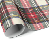 Rood en wit Schotse tartan plaid. Cadeaupapier (Rol Hoek)