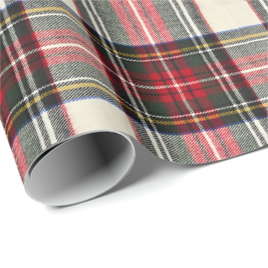 Rood en wit Schotse tartan plaid. Cadeaupapier (Rol Hoek)