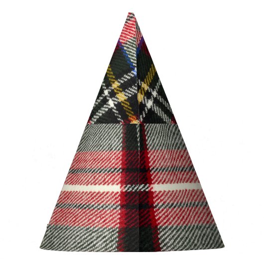 Rood en wit Schotse tartan plaid. Feesthoedjes (Achterkant)