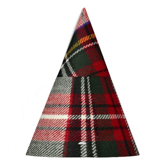 Rood en wit Schotse tartan plaid. Feesthoedjes (Links)