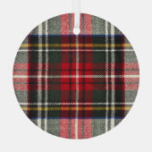 Rood en wit Schotse tartan plaid. Glas Ornament (Achterkant)