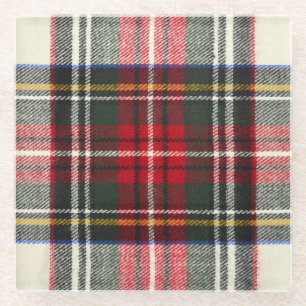 Rood en wit Schotse tartan plaid. Glazen Onderzetter