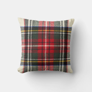Rood en wit Schotse tartan plaid. Kussen