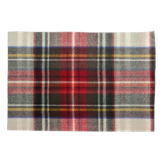 Rood en wit Schotse tartan plaid. Kussensloop (Achterkant)