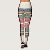 Rood en wit Schotse tartan plaid. Leggings (Achterkant)
