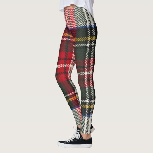 Rood en wit Schotse tartan plaid. Leggings (Links)