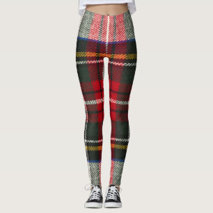 Rood en wit Schotse tartan plaid. Leggings