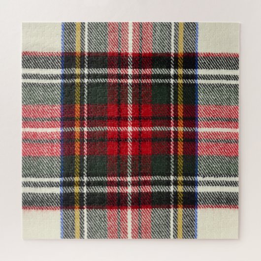 Rood en wit Schotse tartan plaid. Legpuzzel (Horizontaal)
