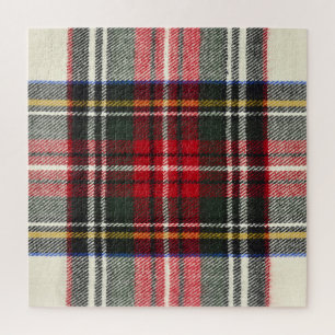 Rood en wit Schotse tartan plaid. Legpuzzel