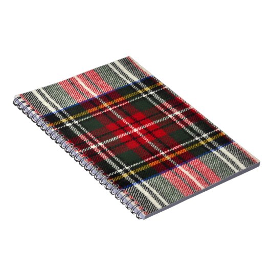 Rood en wit Schotse tartan plaid. Notitieboek (Rechterzijde)