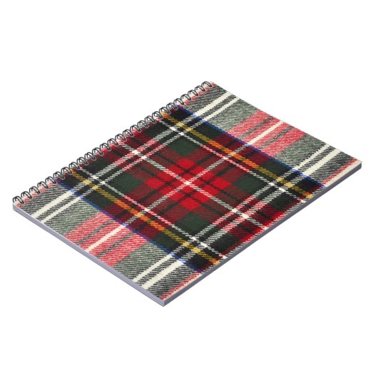 Rood en wit Schotse tartan plaid. Notitieboek (Linkerzijde)