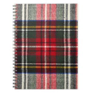 Rood en wit Schotse tartan plaid. Notitieboek