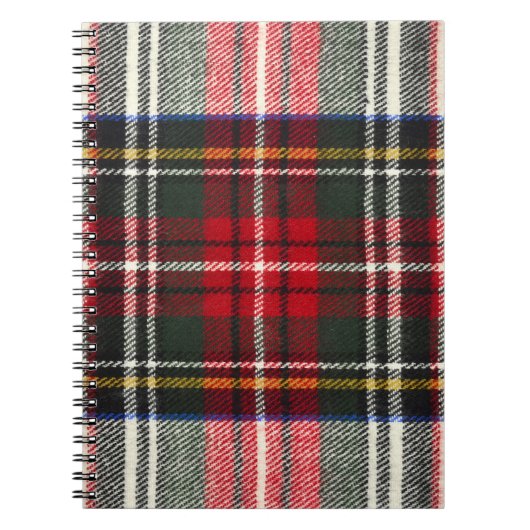 Rood en wit Schotse tartan plaid. Notitieboek (Voorkant)