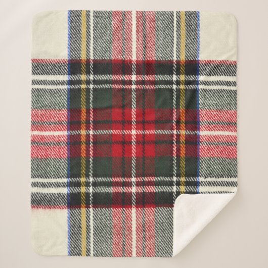 Rood en wit Schotse tartan plaid. Sherpa Deken (Voorkant)