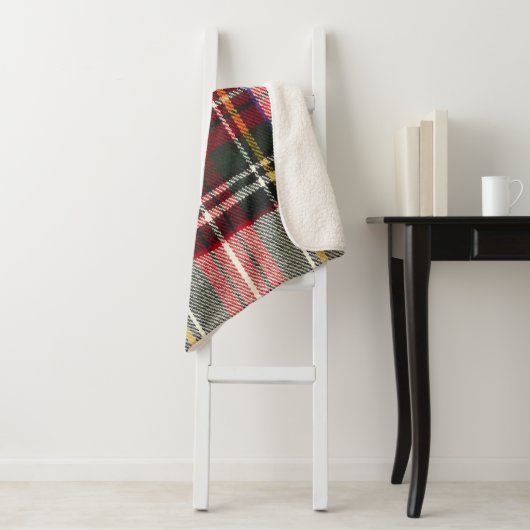 Rood en wit Schotse tartan plaid. Sherpa Deken (In situ)