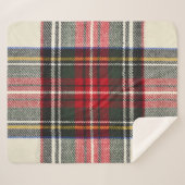 Rood en wit Schotse tartan plaid. Sherpa Deken (Voorkant (horizontaal))
