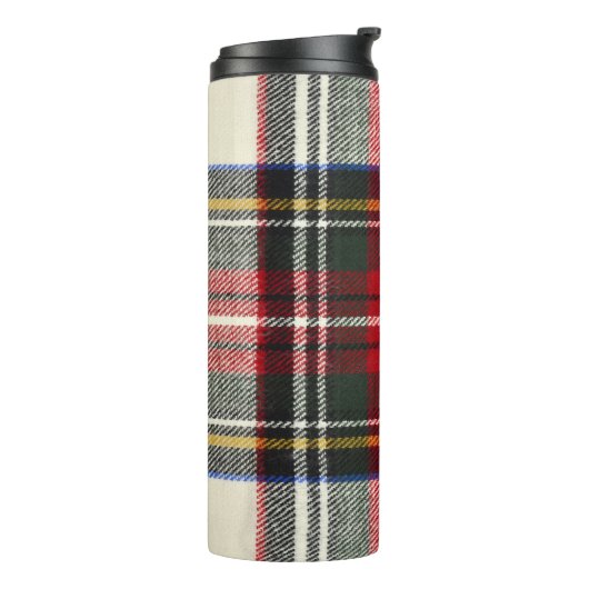 Rood en wit Schotse tartan plaid. Thermosbeker (Gedraaid links)